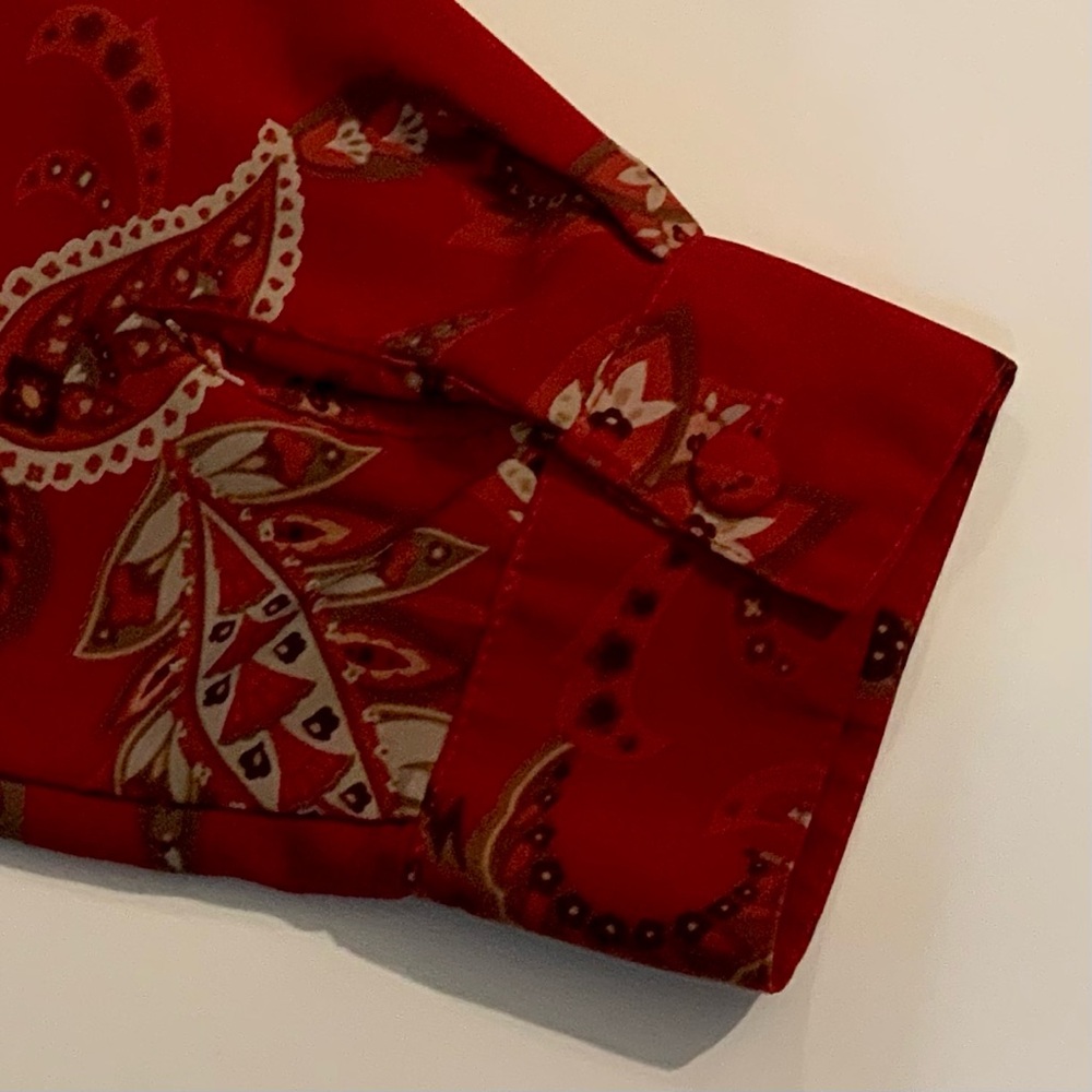 Vintage Alfred Dunner Red Floral Blouse - Picture 5 of 8